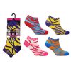3 Pairs Ladies Zebra Pattern Gym Socks