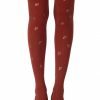 Zohara "Royal Treatment" Burgundy Print Tights