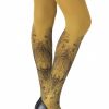 Zohara Totally Tulip Print Mustard Tights