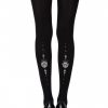 Zohara "Jewel In The Night" Silver Print Black Tights