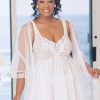 Shirley of Hollywood Plus Size Three-Piece White Babydoll Set
