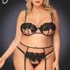 YesX YX953Q 3pc Black Bra Set Plus Size - Image 8